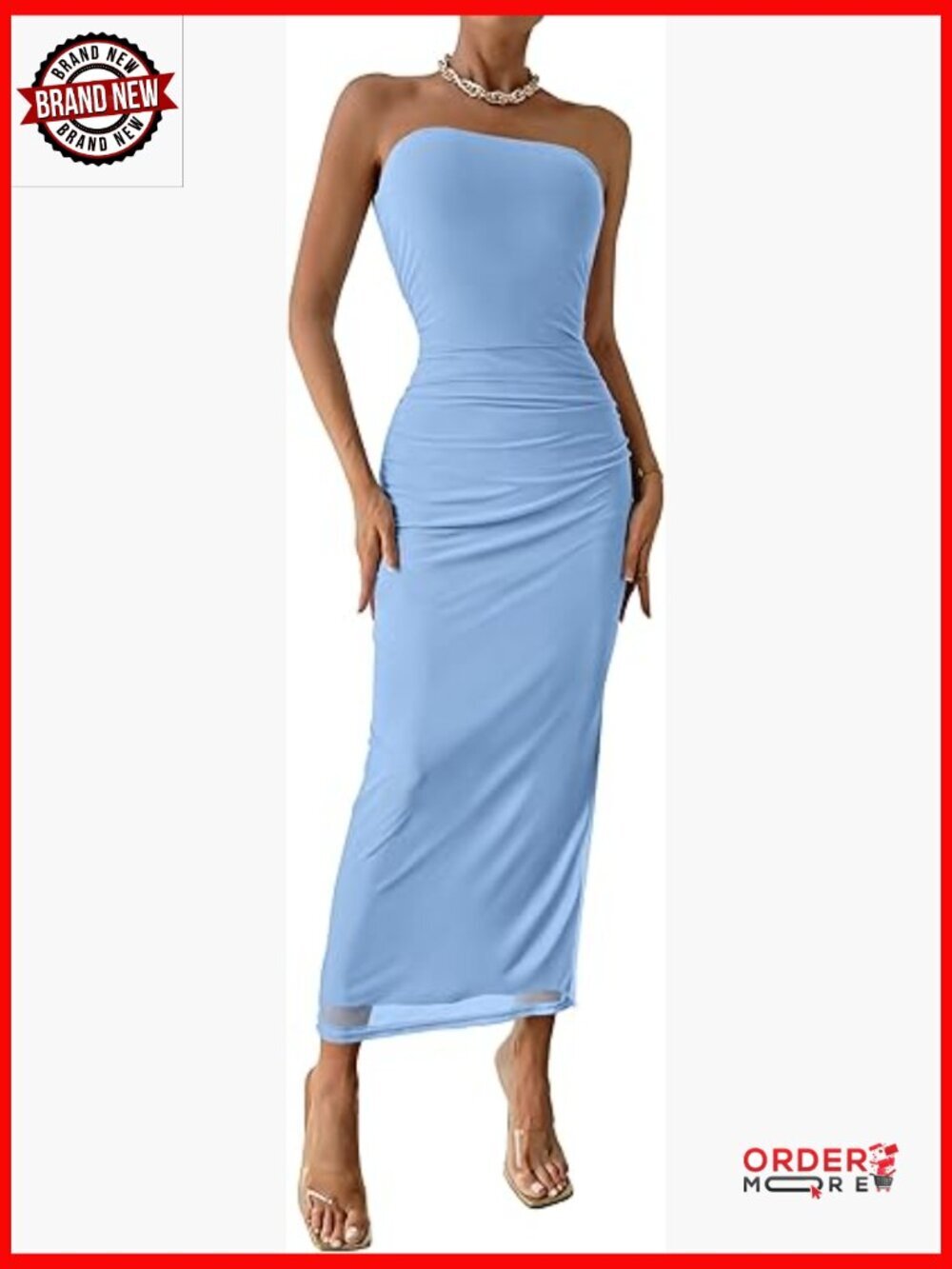 Strapless Tube Top Maxi Bodycon Dress Beach Party Dresses